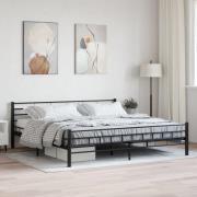 vidaXL Sängram utan madrass svart stål 180x200 cm