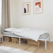 vidaXL Sängram metall vit 90x190 cm