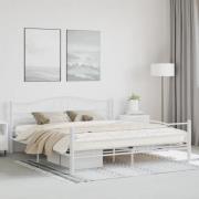 vidaXL Sängram utan madrass vit metall 180x200 cm