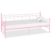 vidaXL Dagbädd utan madrass rosa metall 90x200 cm