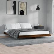 vidaXL Sängram utan madrass brun ek 200x200 cm konstruerat trä