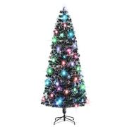 vidaXL Belyst plastgran med fot 240 cm fiberoptik