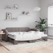 vidaXL Dagbädd utdragbar taupe 80x200 cm tyg