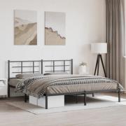 vidaXL Sängram med huvudgavel metall svart 180x200 cm