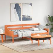 vidaXL Dagbädd utan madrass vaxbrun 100x200 cm massiv furu