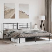 vidaXL Sängram med huvudgavel metall svart 193x203 cm
