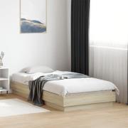 vidaXL Sängram utan madrass sonoma-ek 75x190 cm konstruerad trä