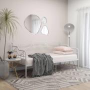 vidaXL Sängram bäddsoffa vit metall 90x200 cm