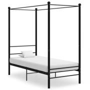 vidaXL Himmelsäng svart metall 90x200 cm