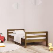 vidaXL Sängram honungsbrun 90x200 cm massiv furu