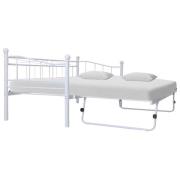 vidaXL Sängram vit stål 180x200/90x200 cm