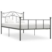 vidaXL Sängram utan madrass grå metall 100x200 cm
