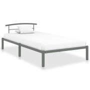 vidaXL Sängram utan madrass grå metall 100x200 cm