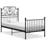 vidaXL Sängram utan madrass svart metall 90x200 cm