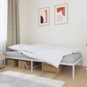 vidaXL Sängram metall vit 100x200 cm