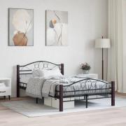 vidaXL Sängram utan madrass svart metall 120x200 cm