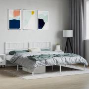 vidaXL Sängram med huvudgavel metall vit 180x200 cm