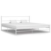 vidaXL Sängram utan madrass med huvudgavel vit 160x200 cm metall