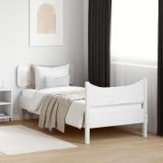 vidaXL Sängram utan madrass vit 90x200 cm massiv furu