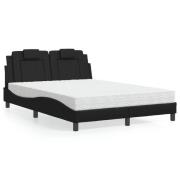 vidaXL Bed "Viana" with Mattress Black 140x190 cm Faux Leather