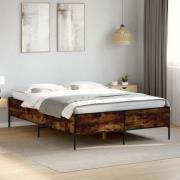 vidaXL Sängram rökfärgad ek 135x190 cm konstruerat trä och metall