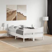 vidaXL Sängram utan madrass vit 120x200 cm massiv furu