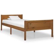 vidaXL Sängram massiv furu honungsbrun 90x200 cm