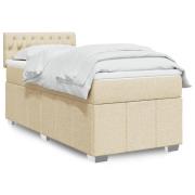 vidaXL Ramsäng med madrass gräddvit 80x200 cm tyg