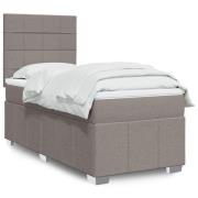 vidaXL Ramsäng med madrass taupe 90x190 cm tyg