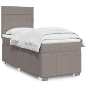 vidaXL Ramsäng med madrass taupe 90x190 cm tyg