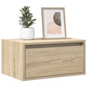 vidaXL Väggmonterade sängbord med LED-lampor 2 st sonoma-ek