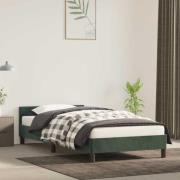 vidaXL Sängram utan madrass mörkgrön 90x190 cm sammet