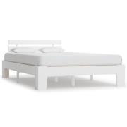 vidaXL Sängram utan madrass vit 140x200 cm massiv furu