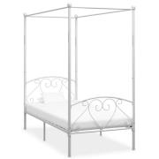 vidaXL Sänghimmel utan madrass vit metall 120x200 cm