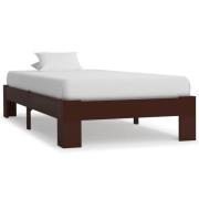 vidaXL Sängram utan madrass mörkbrun massiv furu 90x200 cm