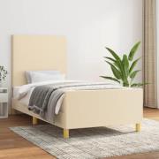 vidaXL Sängram utan madrass cremefärgad 80x200 cm tyg