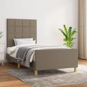 vidaXL Sängram utan madrass Taupe 90x190 cm tyg
