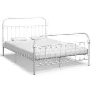 vidaXL Sängram utan madrass med huvudgavel vit 160x200 cm metall