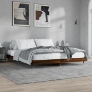 vidaXL Sängram utan madrass brun ek 200x200 cm konstruerat trä