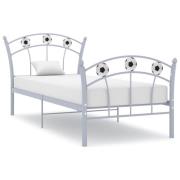 vidaXL Sängram med fotbollsdesign grå metall 90x200 cm