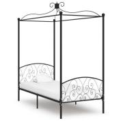 vidaXL Sänghimmel utan madrass svart metall 100x200 cm