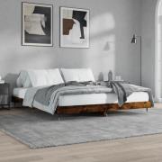 vidaXL Sängram utan madrass rökt ek 200x200 cm konstruerat trä