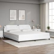vidaXL Bed Frame without Mattress "Zadar" White 200x200 cm Faux Leathe...