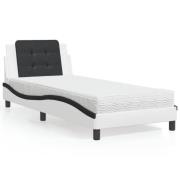 vidaXL Bed Frame without Mattress "Zadar" Black and White 107x203 cm F...