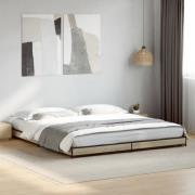 vidaXL Sängram sonoma-ek 200x200 cm konstruerat trä och metall