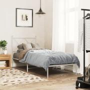 vidaXL Sängram med huvudgavel metall vit 80x200 cm