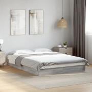 vidaXL Sängram grå sonoma 140x200 cm konstruerad trä