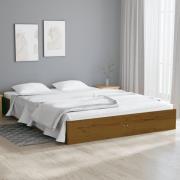 vidaXL Sängram honungsbrun massivt trä 120x190 cm