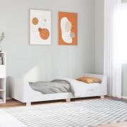vidaXL Sängram utan madrass vit 75x190 cm massiv furu