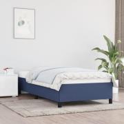vidaXL Sängram utan madrass blå 100x200 cm tyg